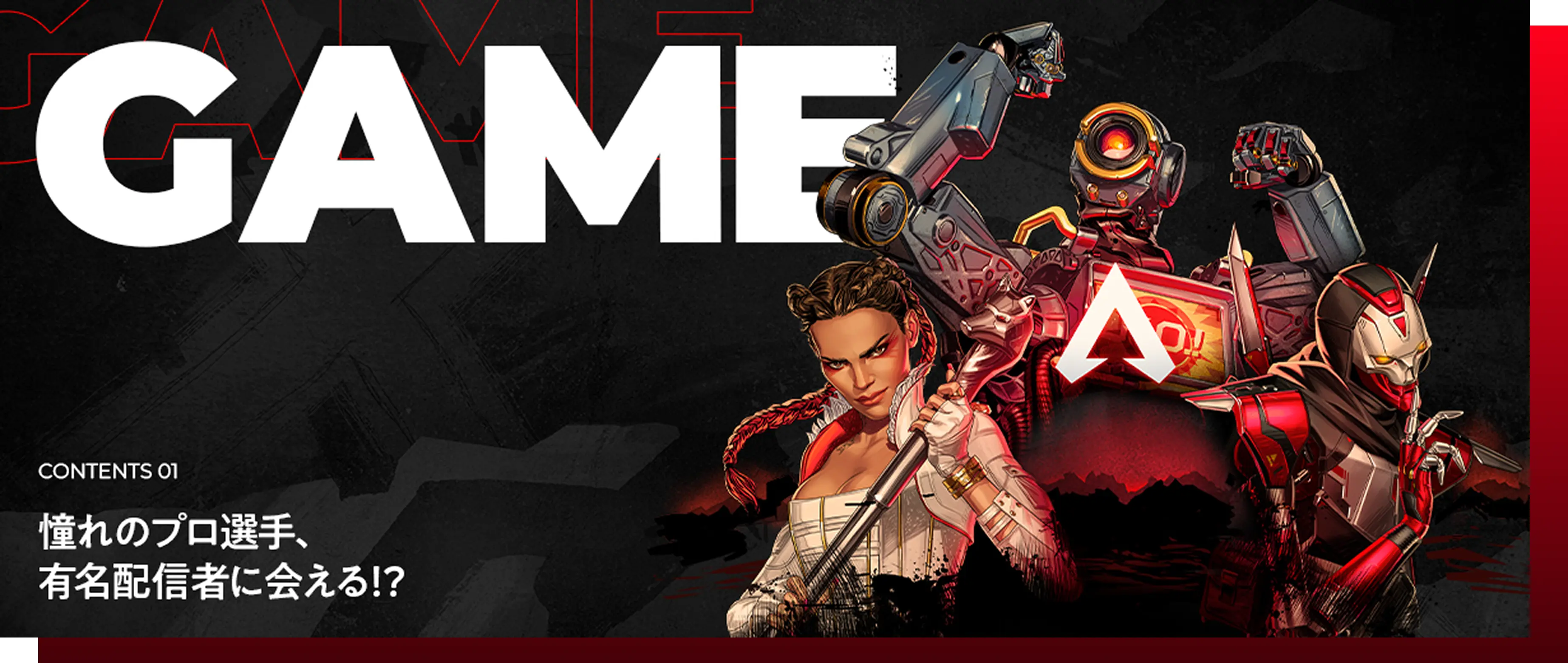 GAME CONTENTS 01 憧れのプロ選手、有名配信者に会える!?
